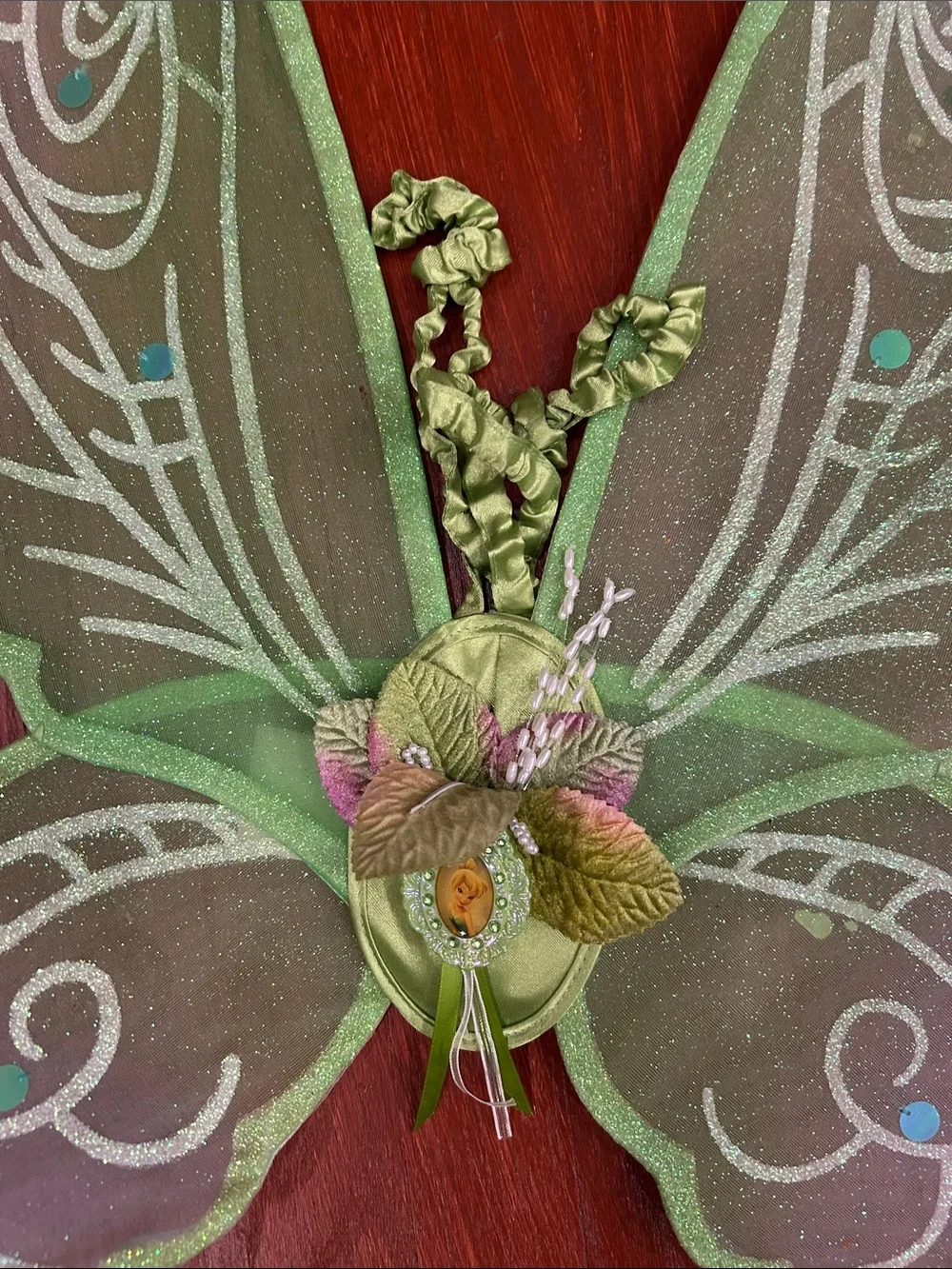 Disney Tinker bell Green and Purple Glitter Fairy Wings
